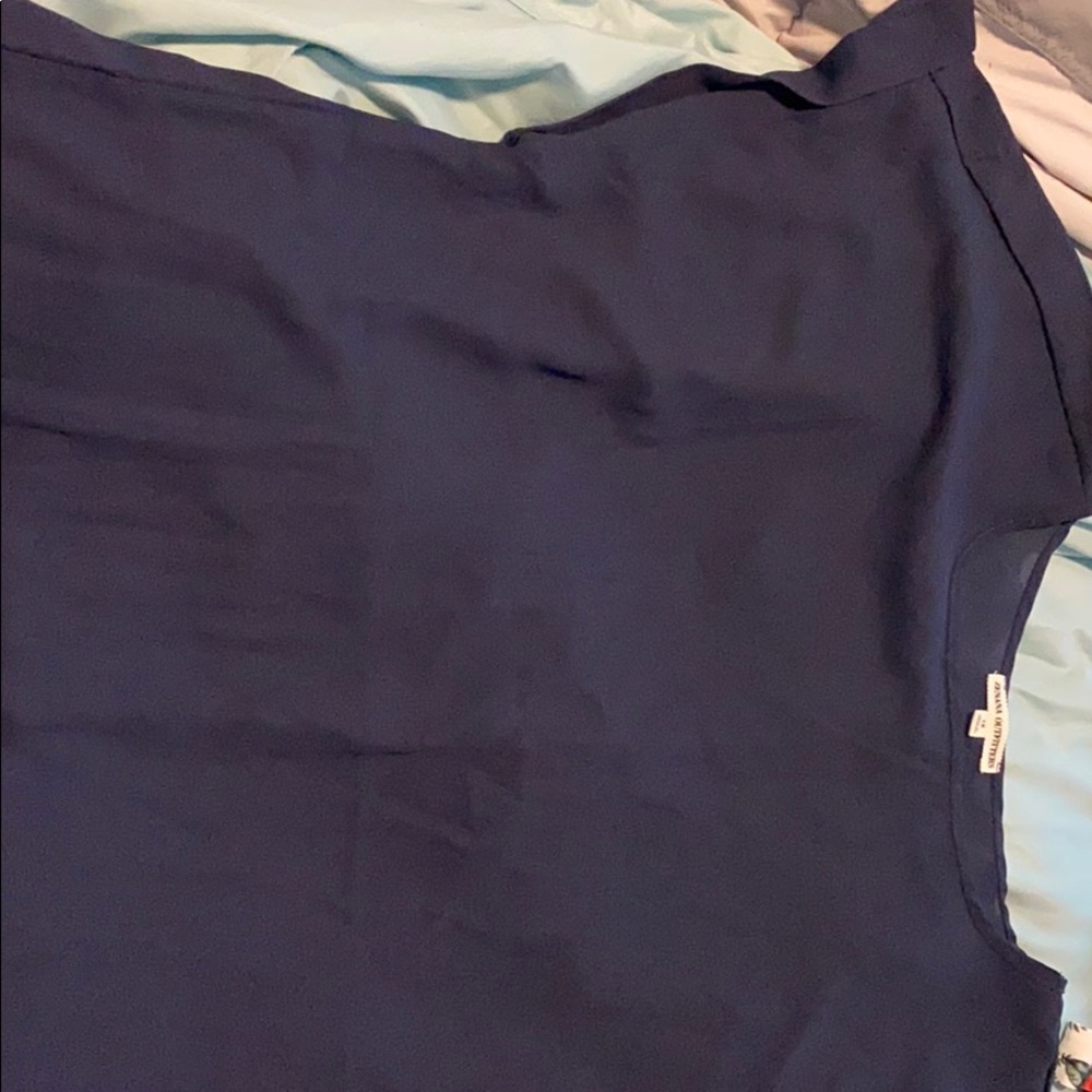Navy blouse short sleeve 1x